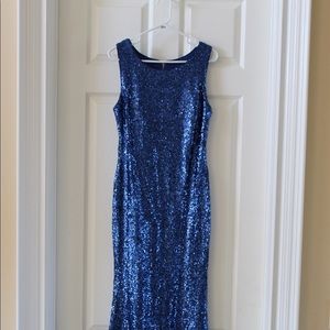 NEVER WORN PROM DRESS - BLUE SEQUINS